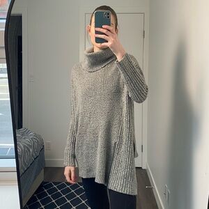 Kenar - Asymmetrical Grey Sweater - Knit - XS - Cowl Neck